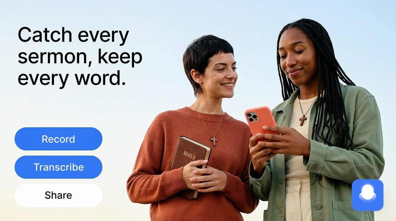 Catch every sermon, keep every word — record and transcribe with Sermon Keeper