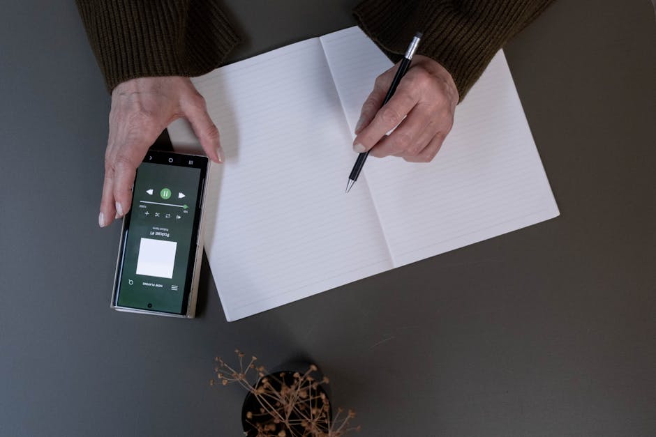 Smartphone with notes app