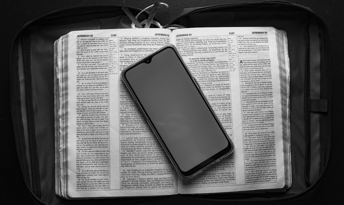 Transcribing a sermon on a smartphone